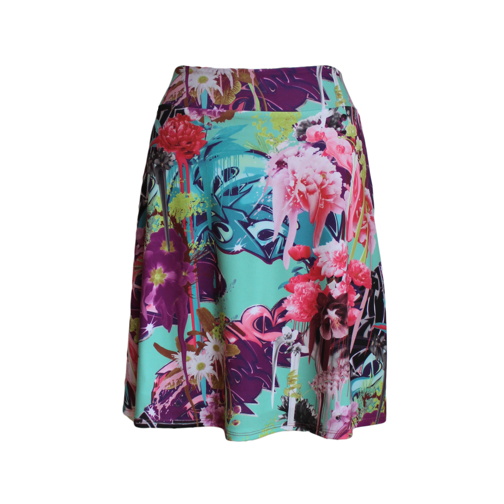 Shop > A-LINE SKIRTS > Travel Skirt in Bright Pink and Mint, Graffiti ...