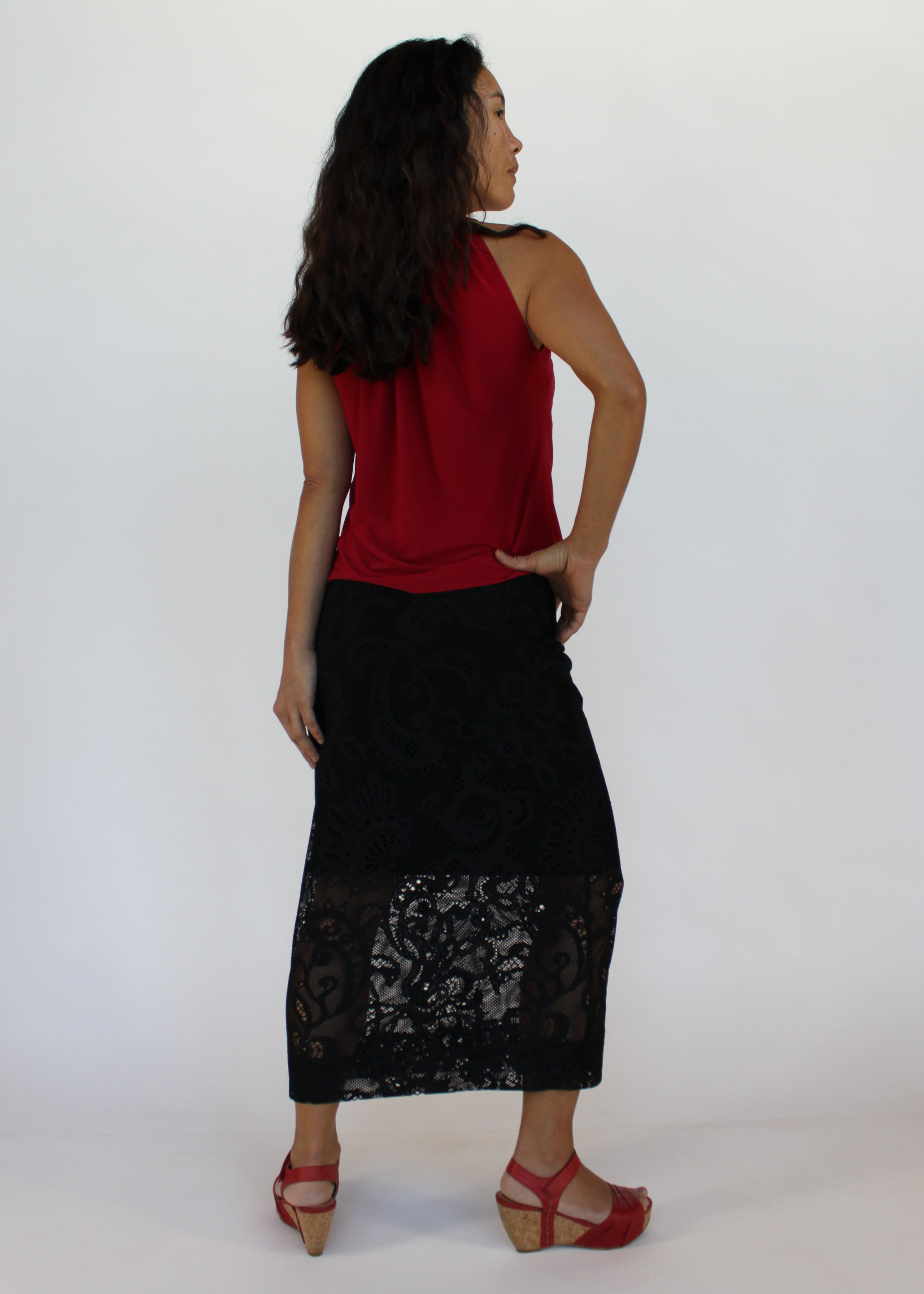 stretch lace skirt